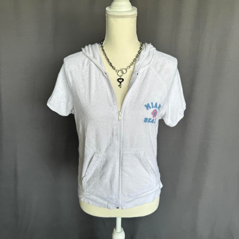 Y2k miami beach terrycloth zip up